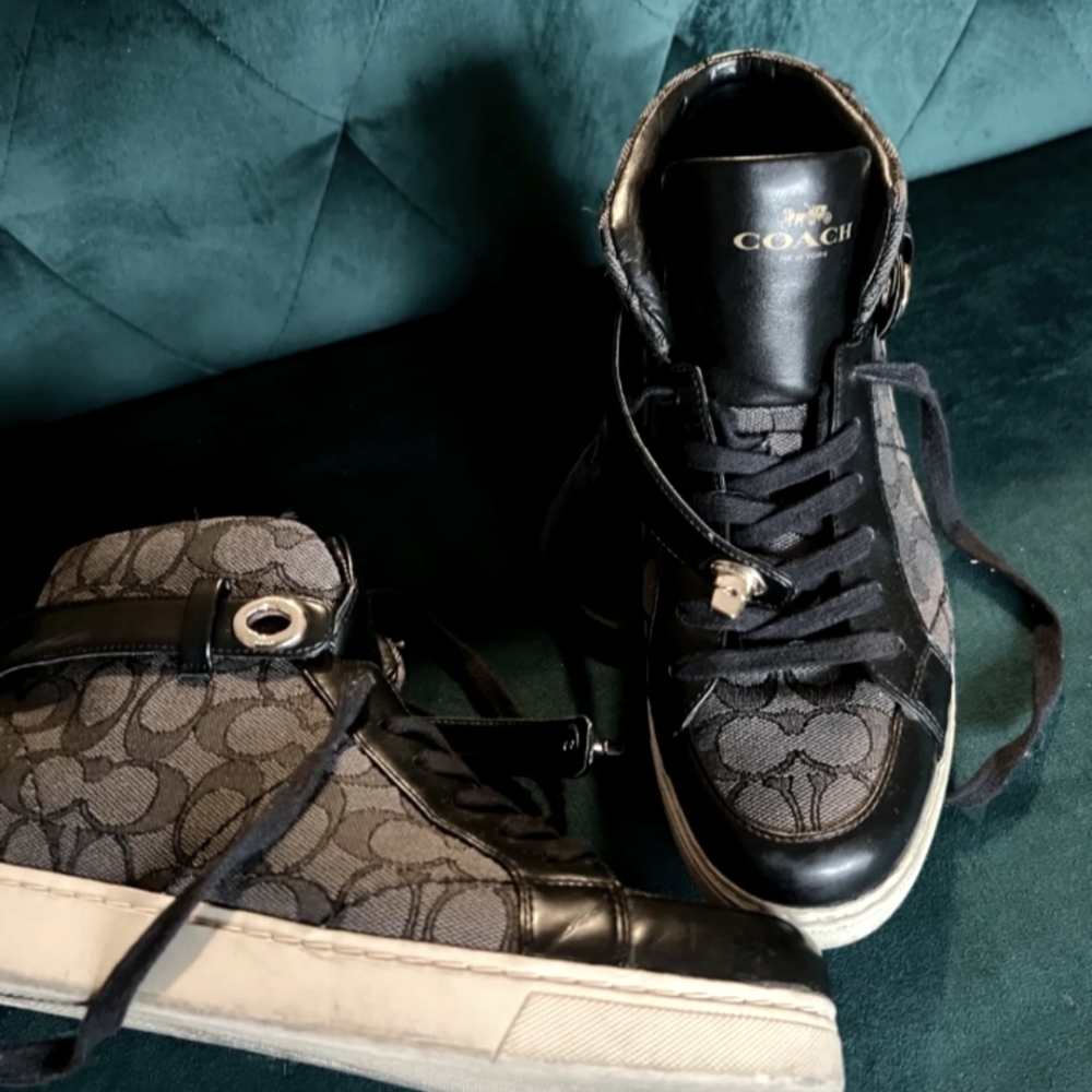 Women's Coach High Top Logo Sneakers